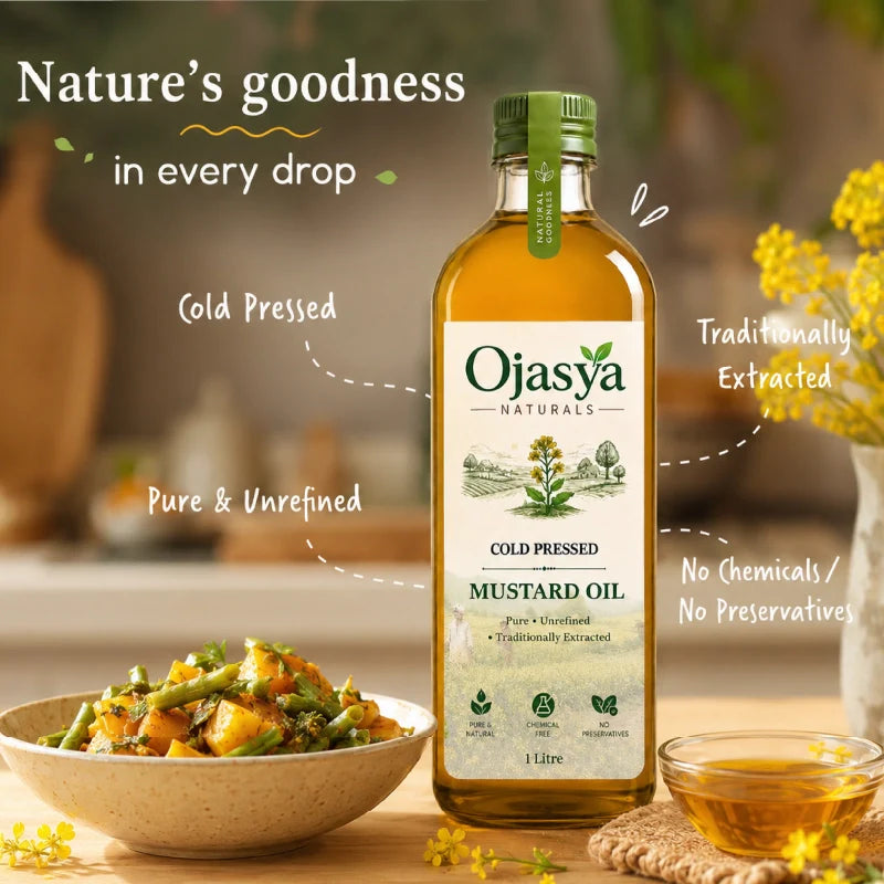 Ojasya Cold Pressed Yellow Mustard Oil