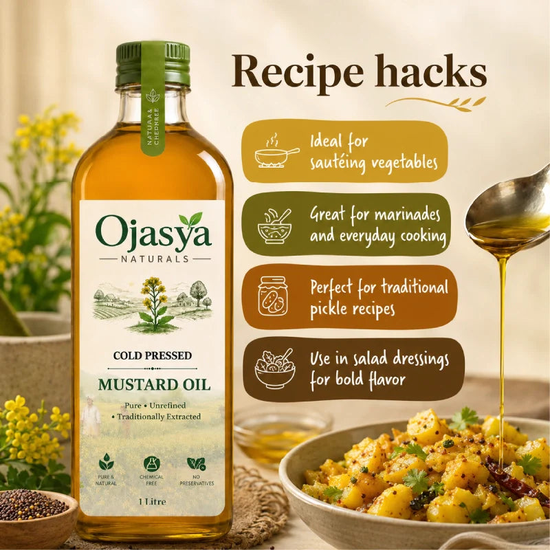 Ojasya Cold Pressed Yellow Mustard Oil