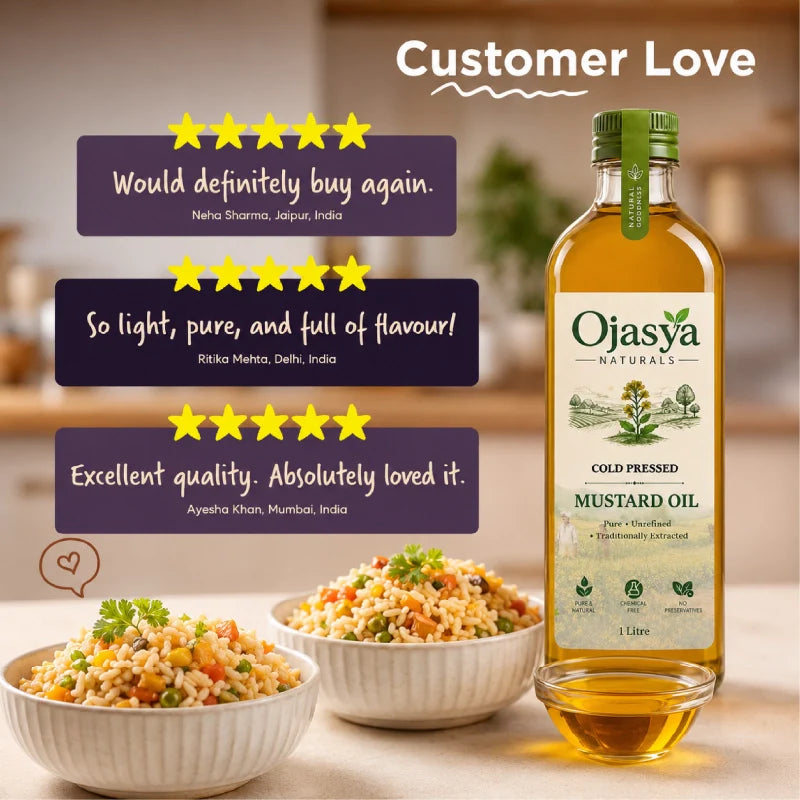 Ojasya Cold Pressed Yellow Mustard Oil