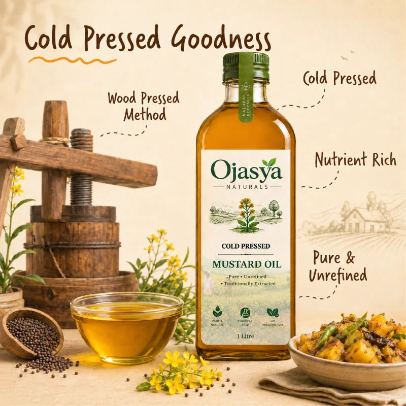 Ojasya Cold Pressed Yellow Mustard Oil